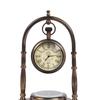 Decorative Table Clock with Antler Design, Desk Clock with Stand, Elegant Home and Office Decor Clock with Compass