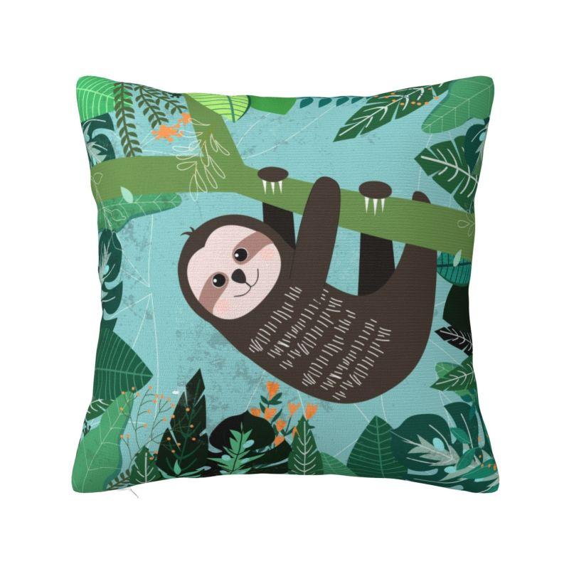 Luxury Not Fast Not Furious Cute Sloth Cushion Covers xcm Velvet Throw Pillow Case for Car Square Pillowcase Home Decor
