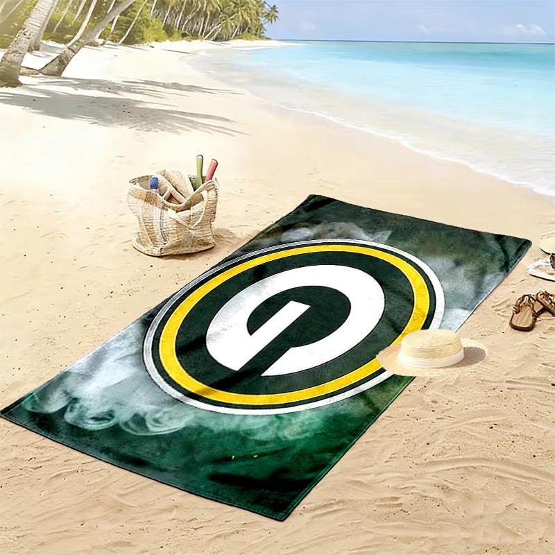 Green Bay Packers2 Print Beach Towel, Large Soft Quick Dry Towel for Beach Camping Swimming