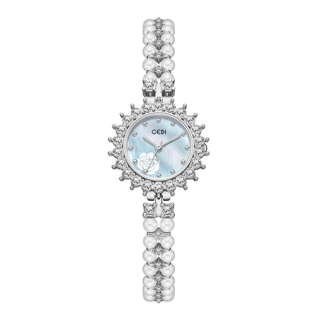 Light Luxury High-End Fritillary Surface Printed Women'S Watch, Small Exquisite Fashion Pearl Bracelet Watch