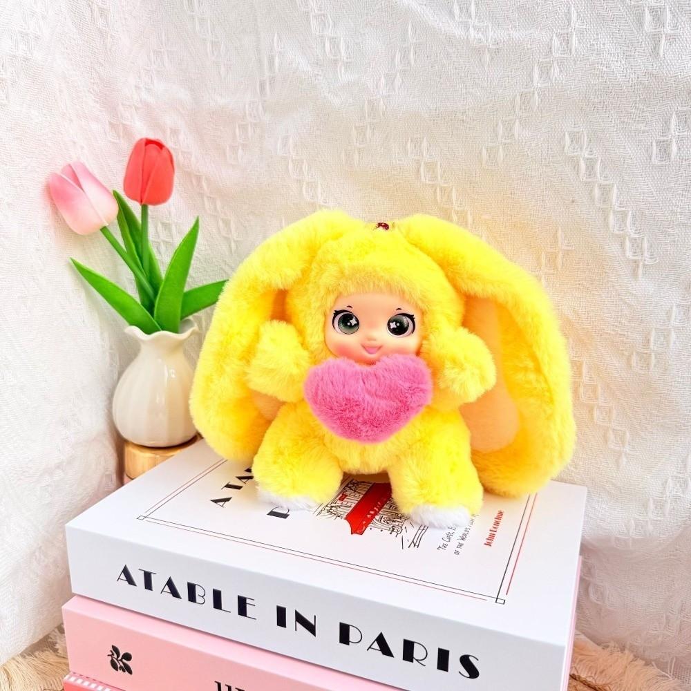 Bag Hanging Bunny Doll Pendant Love Heart Car Key Ring Cute Rabbit Plush Keychain  Party Decor