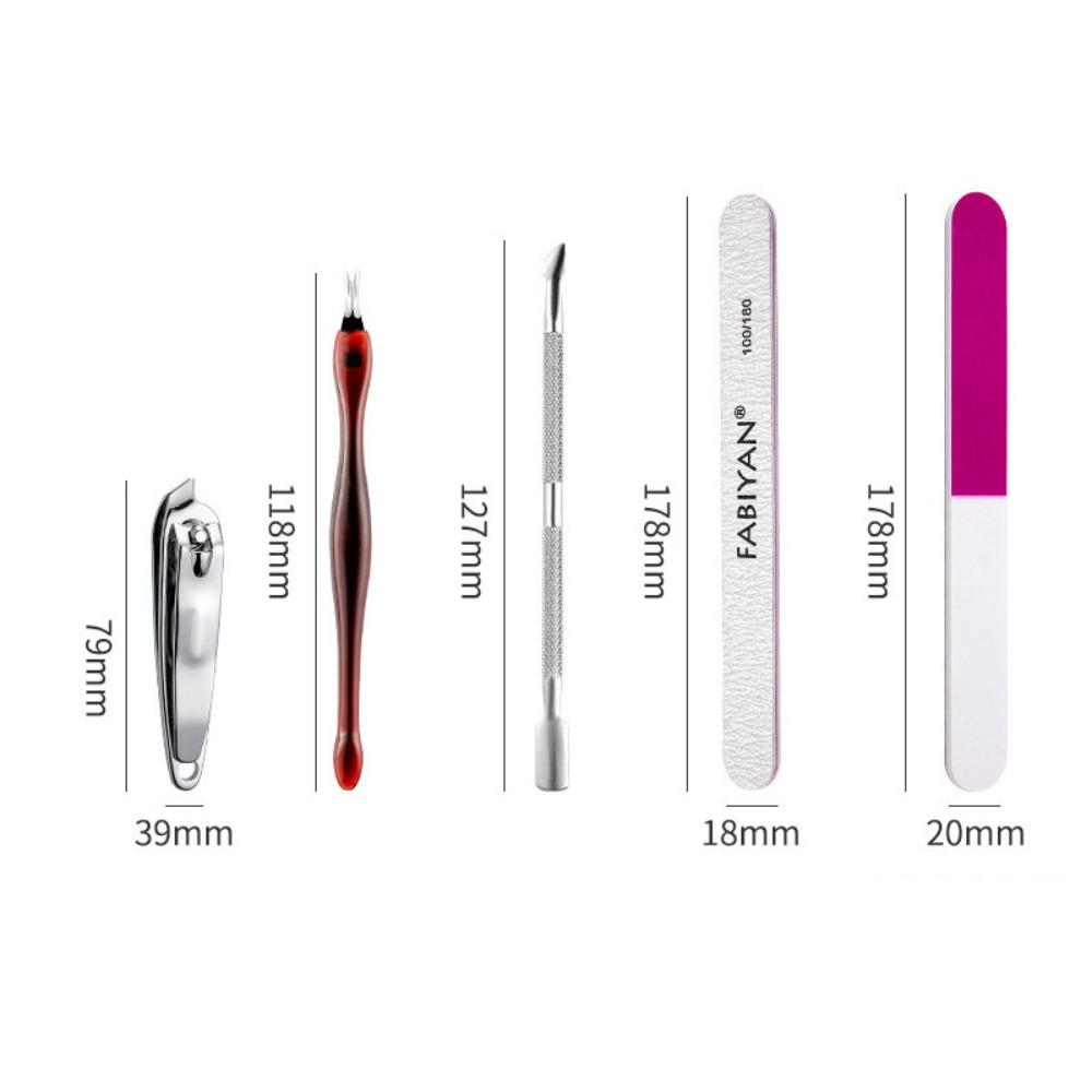 Pusher Nail Remover Manicure Tools Set Stainless Steel Dead Skin Scissors Nail File Polishing
