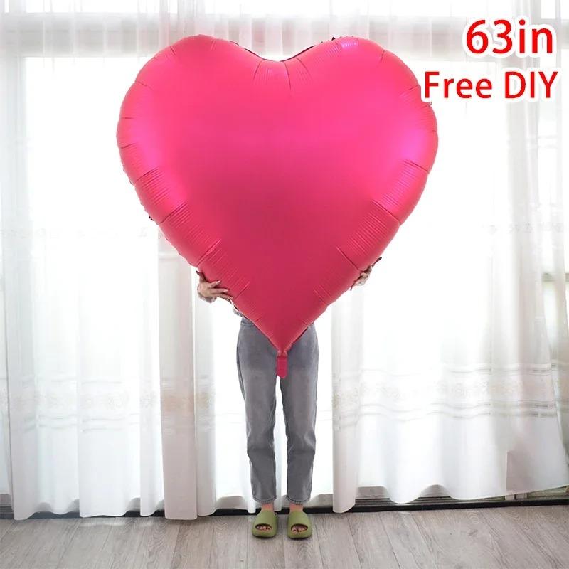 1PC Huge heart-shaped Aluminum 63 inch Foil Balloon Day Wedding Scene Birthday Anniversary Engagement Party Decoration Supplies