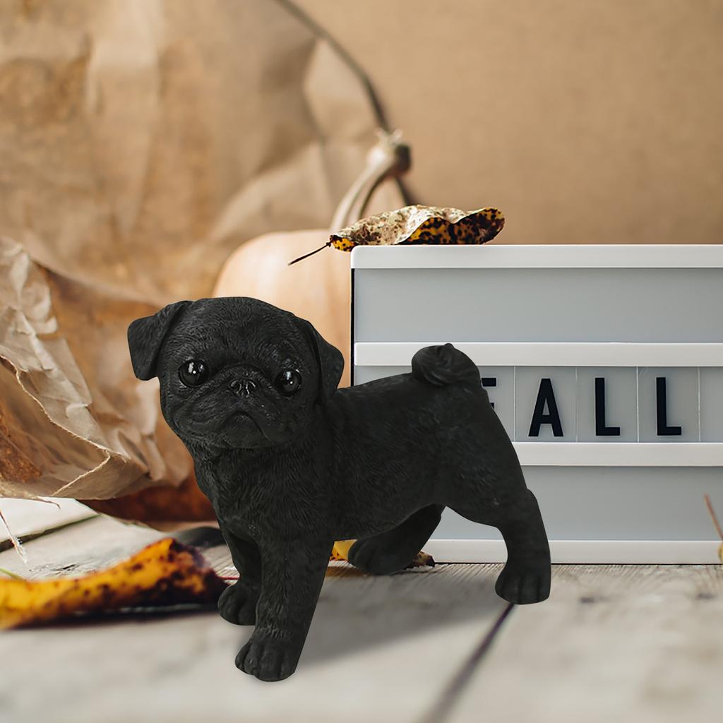 Pug Dog Statue Decoration Ornaments,Birthday Gifts Resin Craft Jewelry