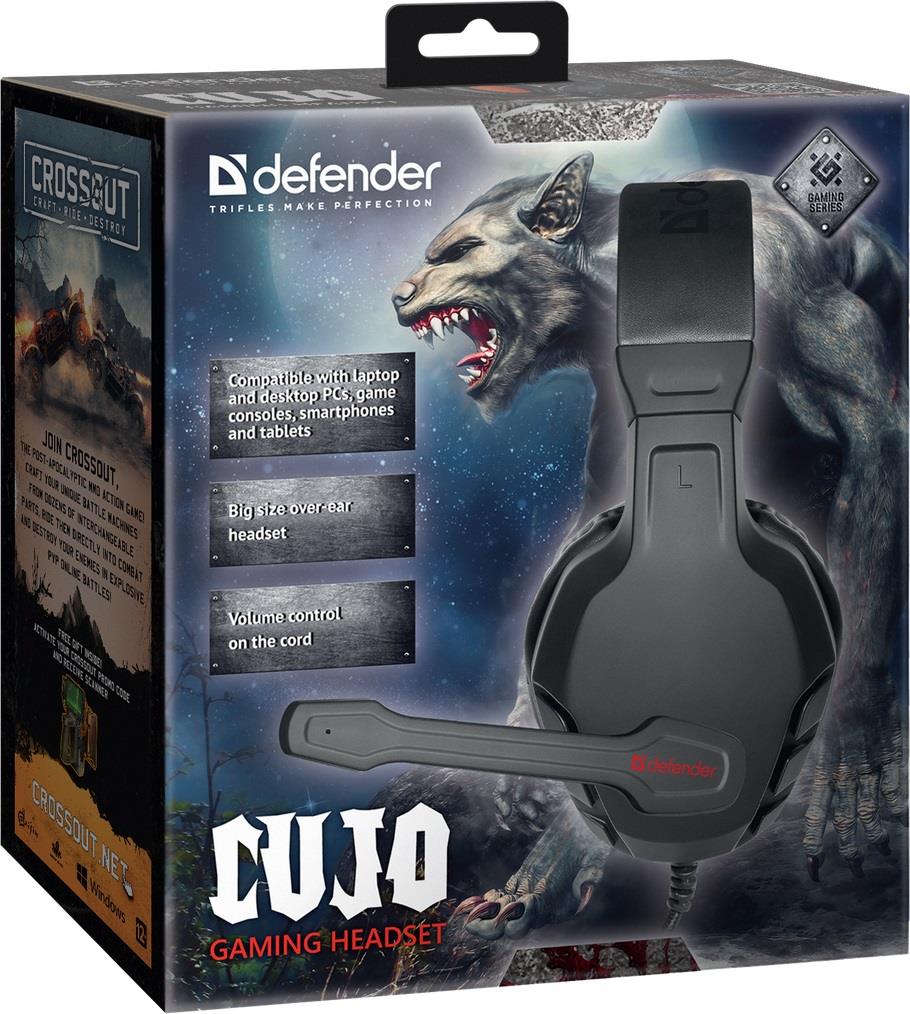 Defender CUJO Gaming 4 pin headphones with microphone + 2x mini jack adapter + GAME