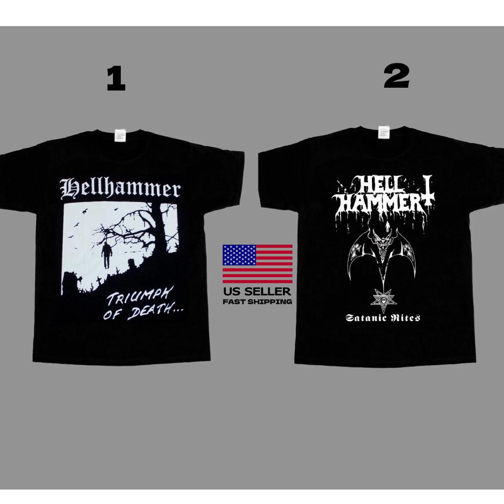 НОВЫЙ ГОРЯЧИЙ HELLHAMMER ТРИУМФ СМЕРТИ САТАНИЧЕСКИЕ СТАВКИ НОВАЯ ФУТБОЛКА ВСЕ РАЗМЕРЫ Унисекс Футболка