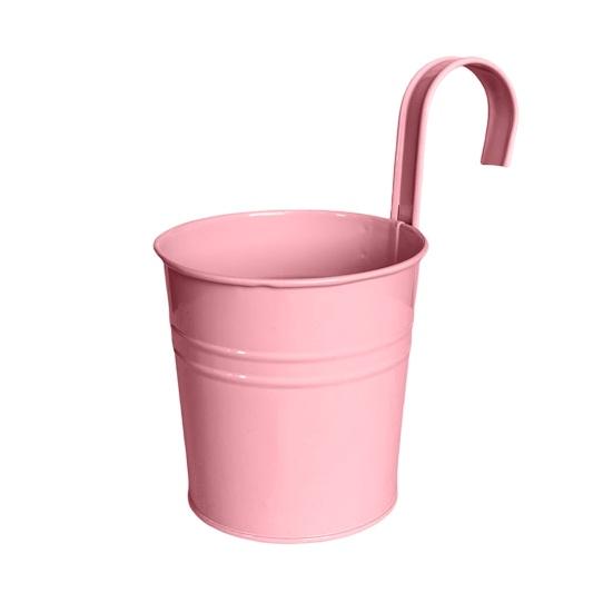 Hanging Metal Planter Flowerpot with Detachable Hook Drain Hole Railing Plant Pot for Balcony Garden