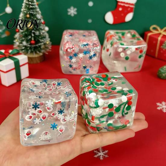 Сенсорные игрушки в виде кубиков льда, Рождественская сжимаемая игрушка, Наполненная конфетти, Мячики для снятия стресса, Терапии рук, Медленно восстанавливающие форму, Прозрачные, для снижения тревожности, Подарки на вечеринку