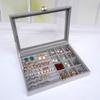 1PCS Jewelry Storage Box Home Jewelry Display Box Cover Large Flip Transparent Visible Velvet Dustproof Storage Jewelry Box