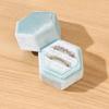 Personalized Velvet Hexagonal Jewelry Ring Box - Dustproof Gift Storage