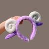 1pc Cute Fashion Cartoon Plush Sheep Horn Headband Women Wash Face Hair Hoop Headwear Girls Kid Hairband Headdress Accessories