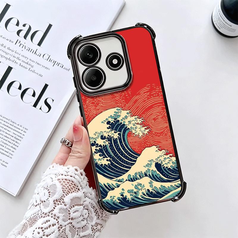 Японская волна Канагава Серфинг Покрытие Чехол для телефона Для Xiaomi Redmi Note 14 15 Pro Plus 13 12 11 11S 11T 10 9S 9 5G Защита от падения Воздушный