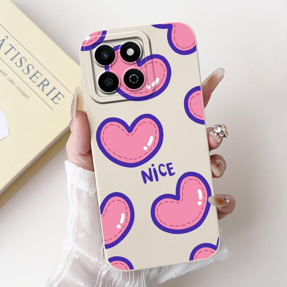 For Honor X7c 4G Case ALT-LX2 Shockproof Cover Sweet Girls Love Heart Soft Liquid Silicone Phone Cases For Honor 200 Smart Coque