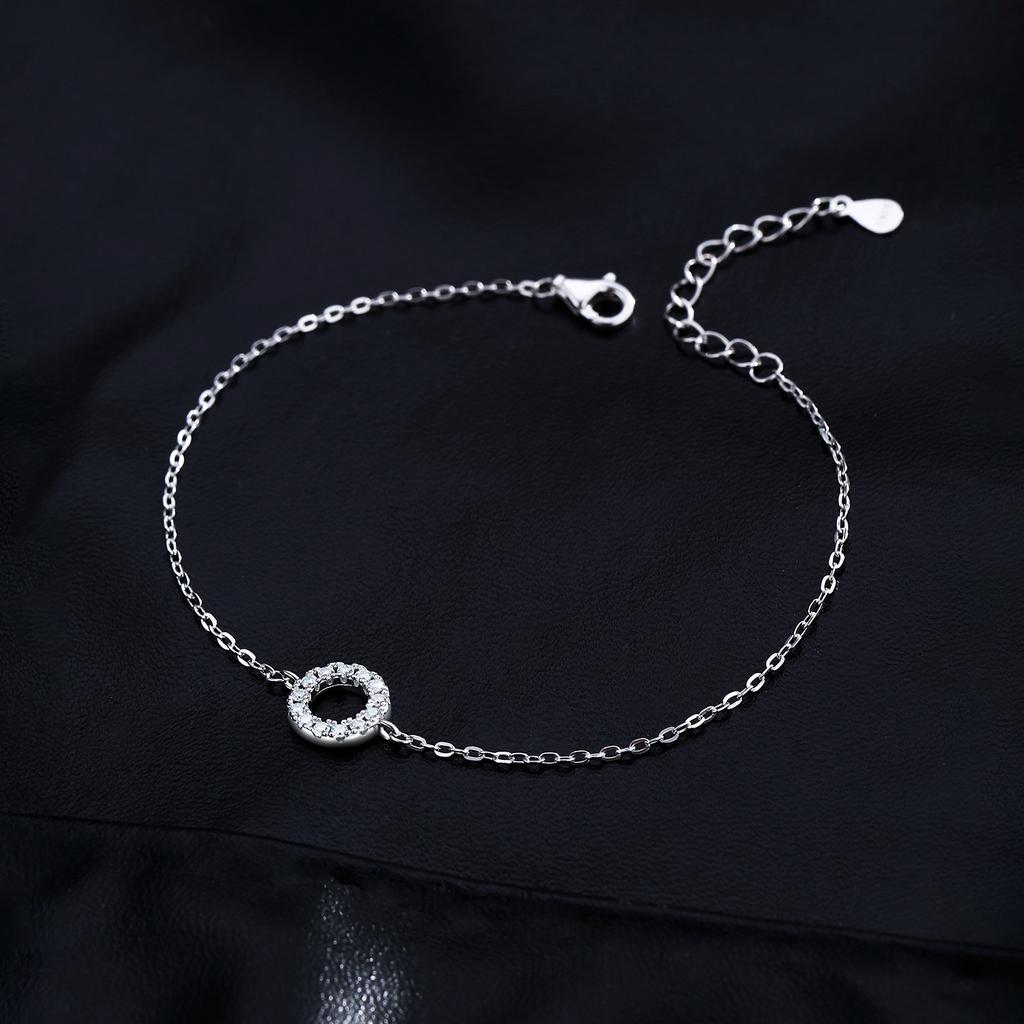 D Color Moissanite Bracelet 925 Sterling Silver Fashion Hallow Out Round Link Chain Bracelet For Women Fine Jewelry Gifts