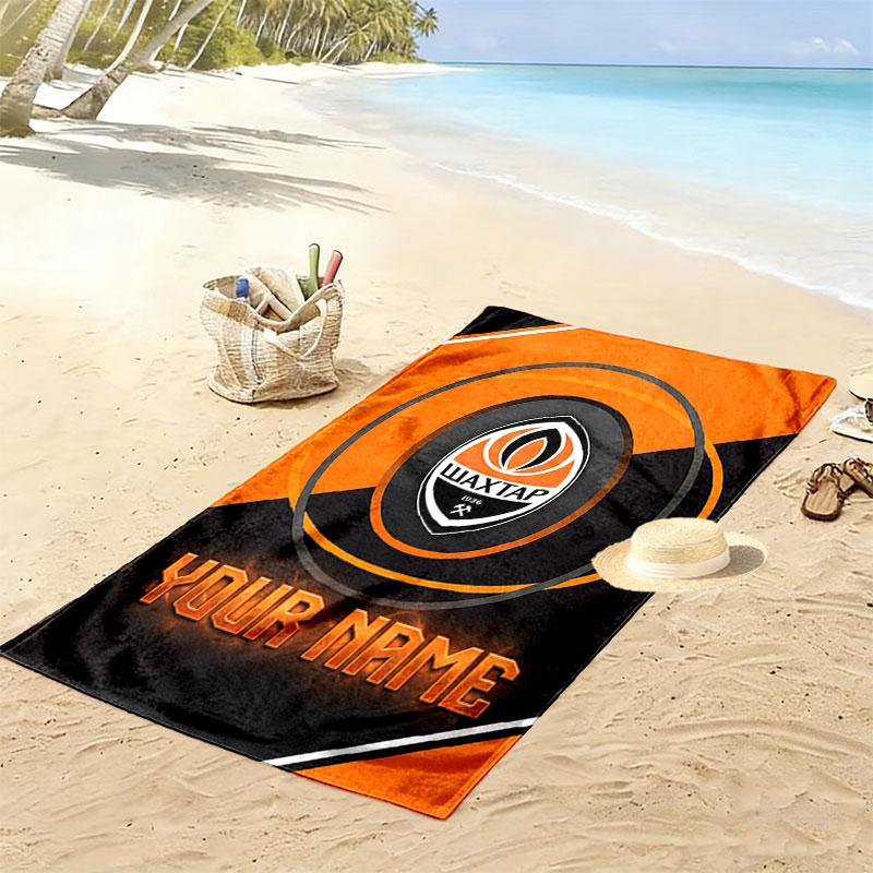 Custom Fc Shakhtar Donetsk Print Beach Towel, Large Soft Quick Dry Towel for Beach Camping Swimming