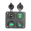 TYTXRV Панель для автодома с двойной USB-розеткой 1А и 2,1А + Вольтметр + Розетка 12В + Переключатель ВКЛ/ВЫКЛ Четыре функции