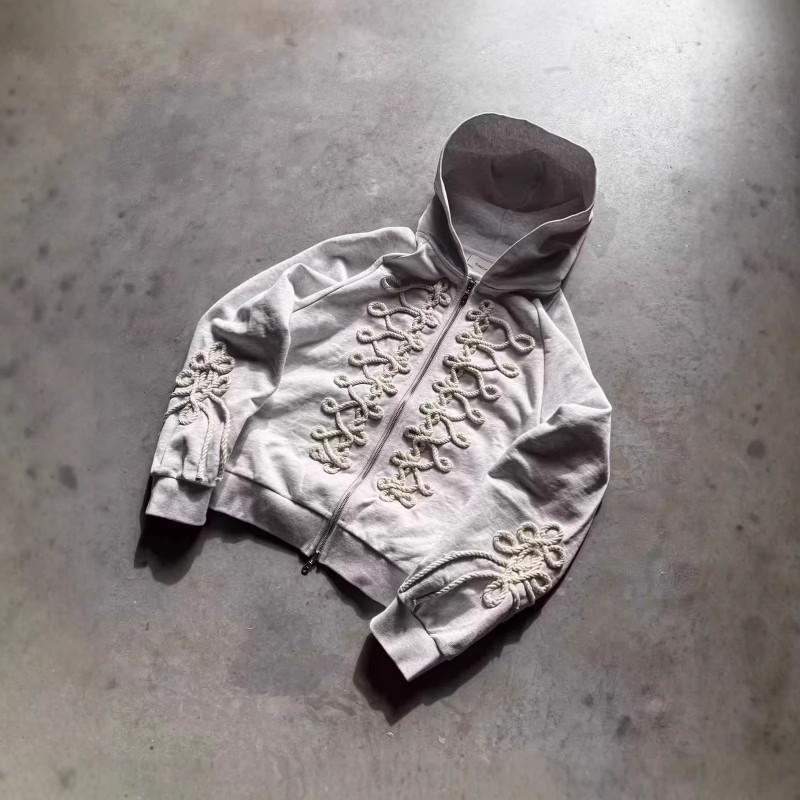 Unisex Oversized Cotton Hoodie With 3D Graphic Print Streetwear Loose Fit Long Sleeve Zipper Front