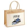 Sac de plage - PLANETEE - Jute avec poche Snowboard Moderne J'peux pas - Coton - Multicolore - 43x33 cm