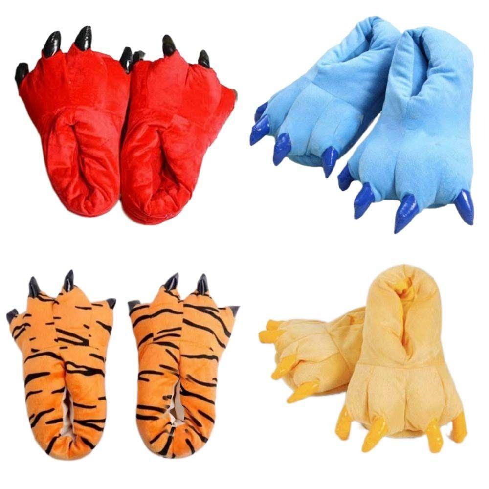 Plush Animal Claw Shoes Funny Indoor Floor Slippers Cute Thicken Warm Slippers Kids