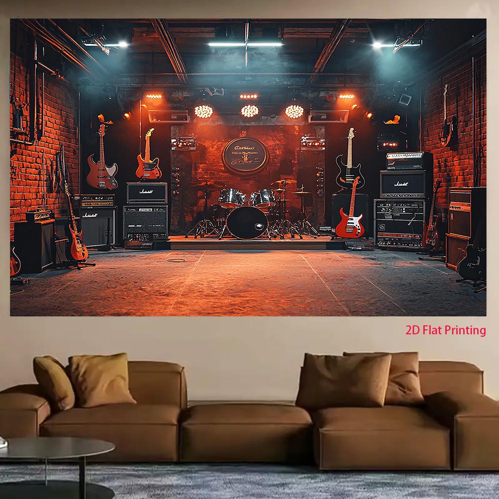 2D plane, 1-piece rock band music festival, theme stage decoration