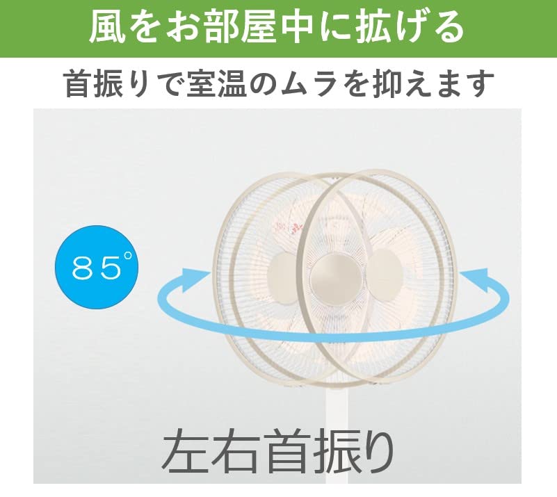 В Panasonic electric living 3 уровня слева и справа 7 плавный детский пульт дистанционного управления белый [Выпущено в 2023] вентилятор, комната, воздушный поток, качание, лопасти,