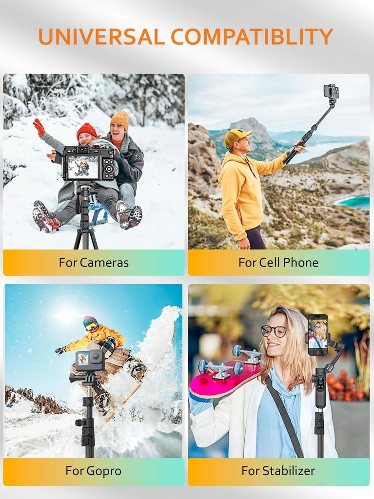 Штатив для путешествий AOCHUAN T20, металлический штатив для камеры AOCHUAN, стабилизатор для камеры смартфона с алюминиевой подставкой для освещения 1,7 м