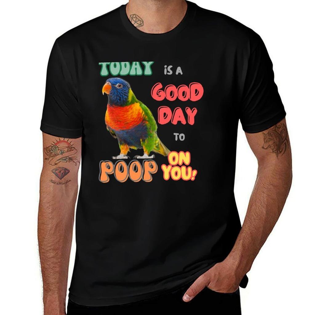 Rainbow lorikeet Loriini bird Small Parrot Parakeet Today is a good day to poop on you TShirt Big and Tall Crew Neck Tee