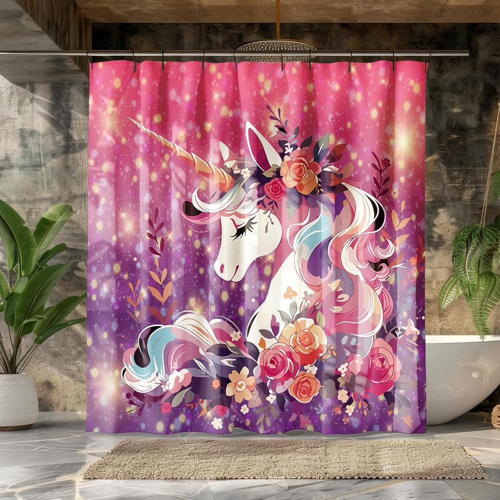 Peopleareok Nautical Coastal Shower Curtain, Funny Kids Sea Turtle Seashell Starfish Shower Curtain for Bathroom Decor, Polyeste