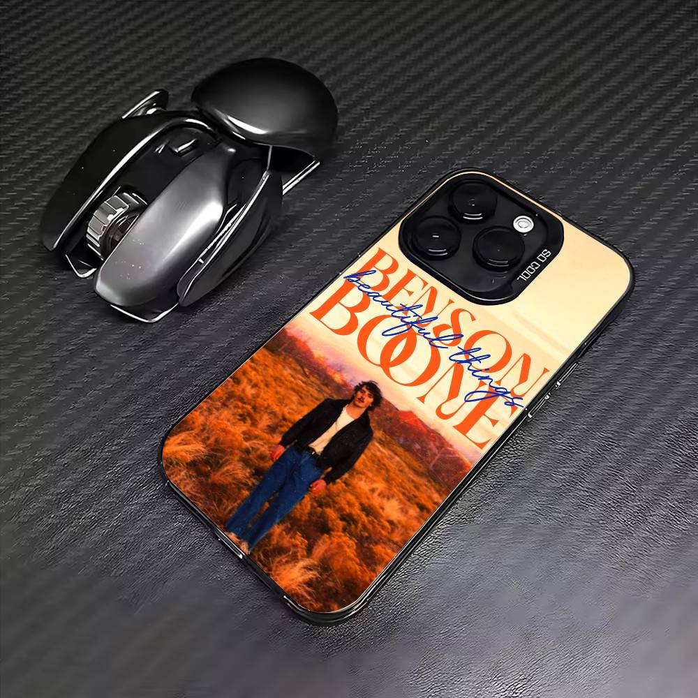 B-Benson Boone Singer Phone Case For iPhone17,16,15,14,13,12,11 Plus,Pro Max Colored Silver Plated Inside Cover
