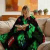 1pc Block-based Game Cozy Minimalist Flannel Blanket, Large Size Plush Throw for Sofa, Bed, Travel - Birthday, Christmas, Valentine's Day An