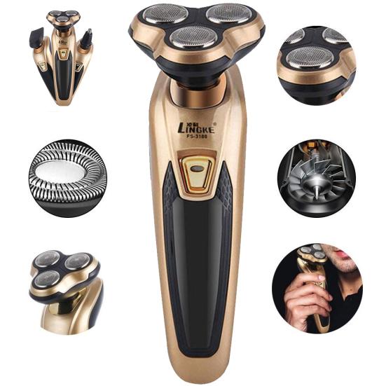 Аккумуляторная электробритва с 3 лезвиями, бритва, триммер для бороды, бритвенный станок