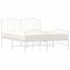 Metal Bed Frame with Headboard and Footboard White 135 x 190 cm