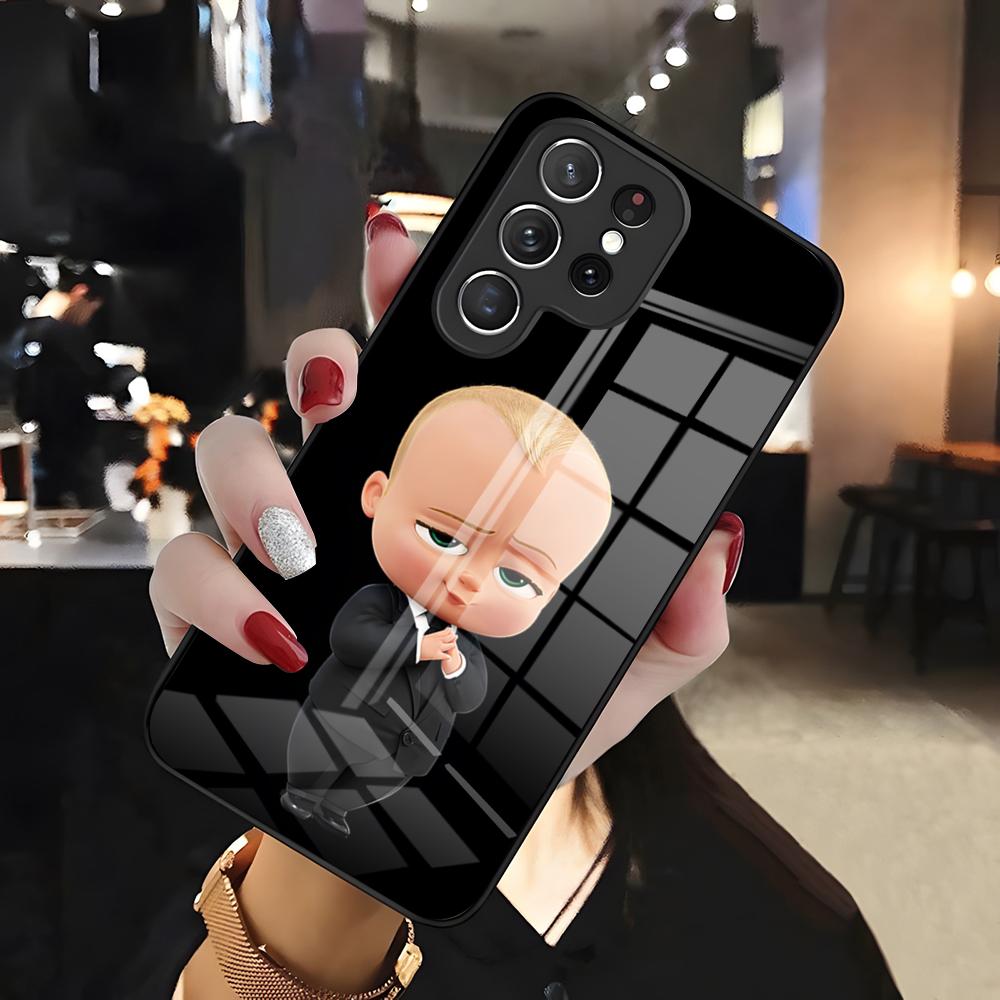 Чехол для телефона Baby B-Boss для Samsung S26 S25 Edge Ultra 24 23 22 21 Ultra Plus Fe A55 56 15 4G 5G Стеклянная крышка