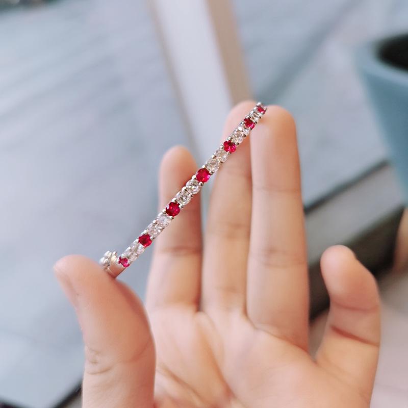 Wind Retro Simulation Color Treasure Red Blue Green Pa Blue Bracelet Luxury Inlaid Bracelet