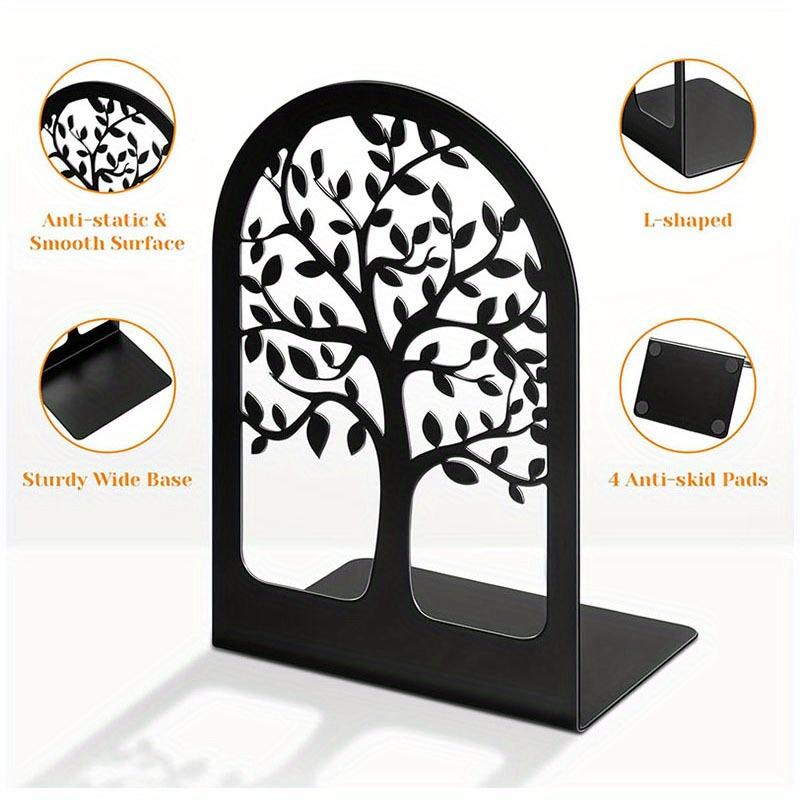 Набор из 6 прочных держателей для книг из черного металла — идеально подходят для полок, отлично удерживают тяжелые книги на месте