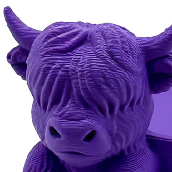 Cute Storage Solution Highland Cow Jewelry Tray, Round Tray 3D Printed Desktop Unique Handicraft Gift Organizer, Decorative Tabletop Container