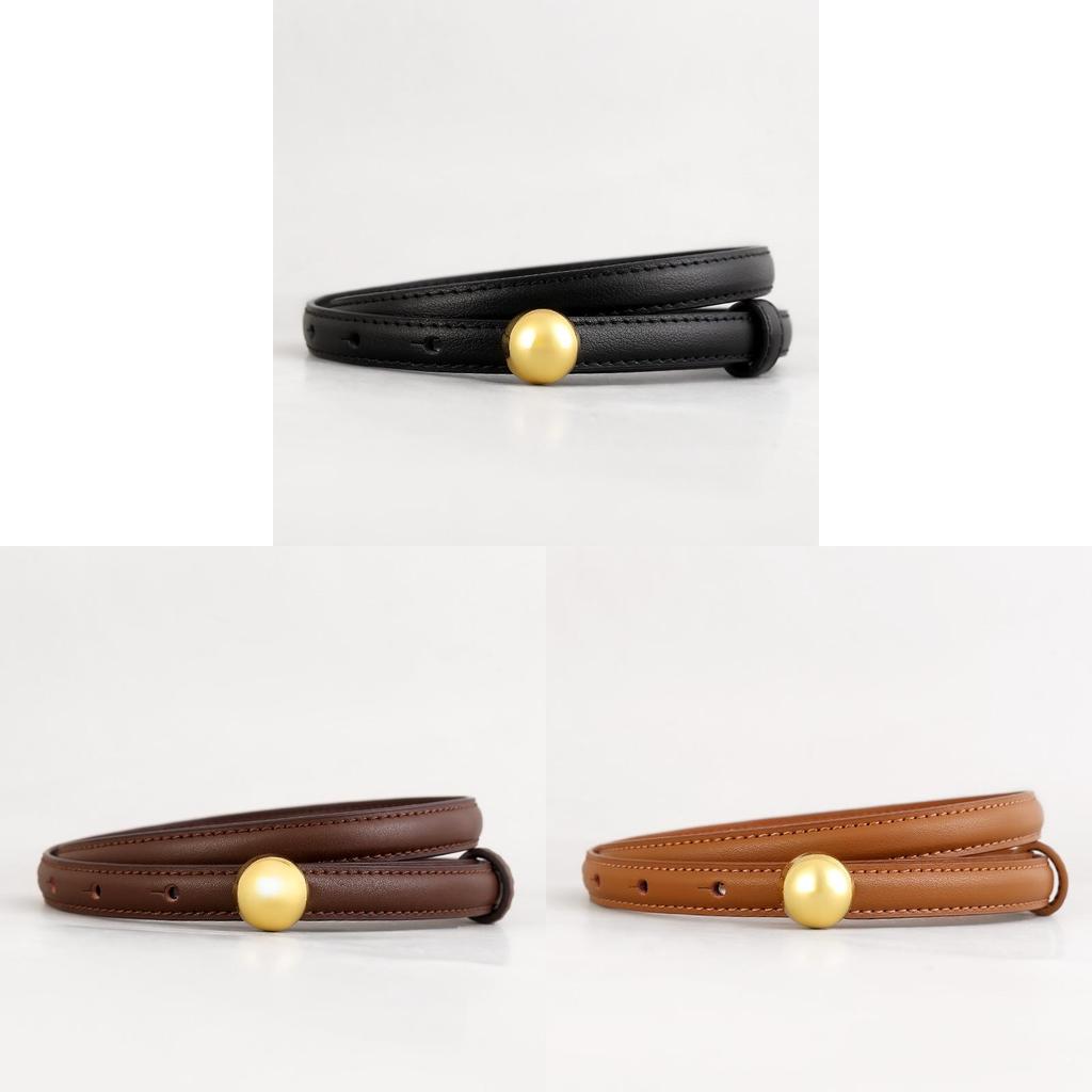 Genuine Leather Womens Skinny Belt With Pin Buckle For Dress And Summer Wear