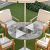 Outdoor Round Table Cover With Umbrella Hole Elastic Edge Waterproof Patio Dining Tablecloth Garden Terrace