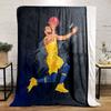 Basketball Player Dynamic Action Yellow Sportswear bedroom Blanket for Livingroom Couch lunch break Soft throw for Friend's festival Gift