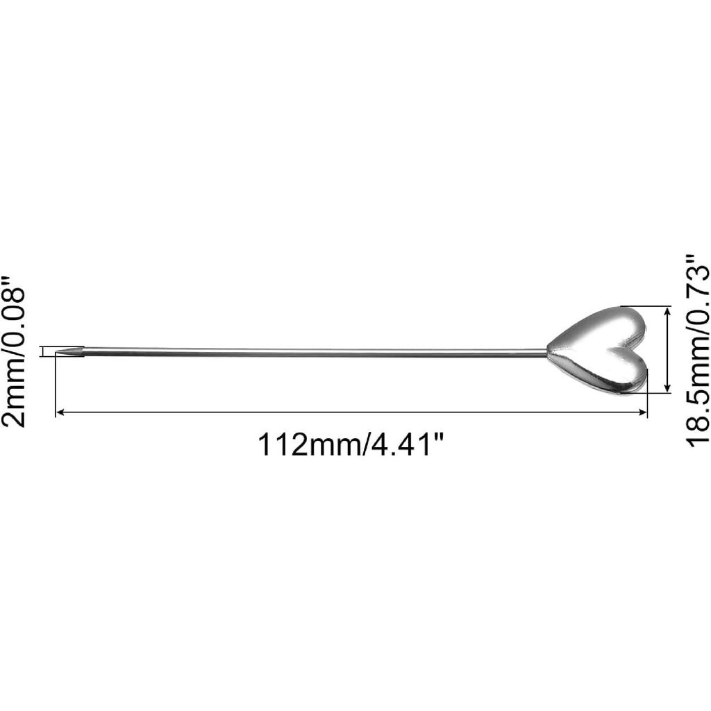 Uxcell Металлические шпажки для коктейлей из нержавеющей стали, 5 шт., 11,2 см, Металлические зубочистки для коктейлей, Шпажки для мартини, Шпажки для коктейлей в форме сердца, для напитков, закусок