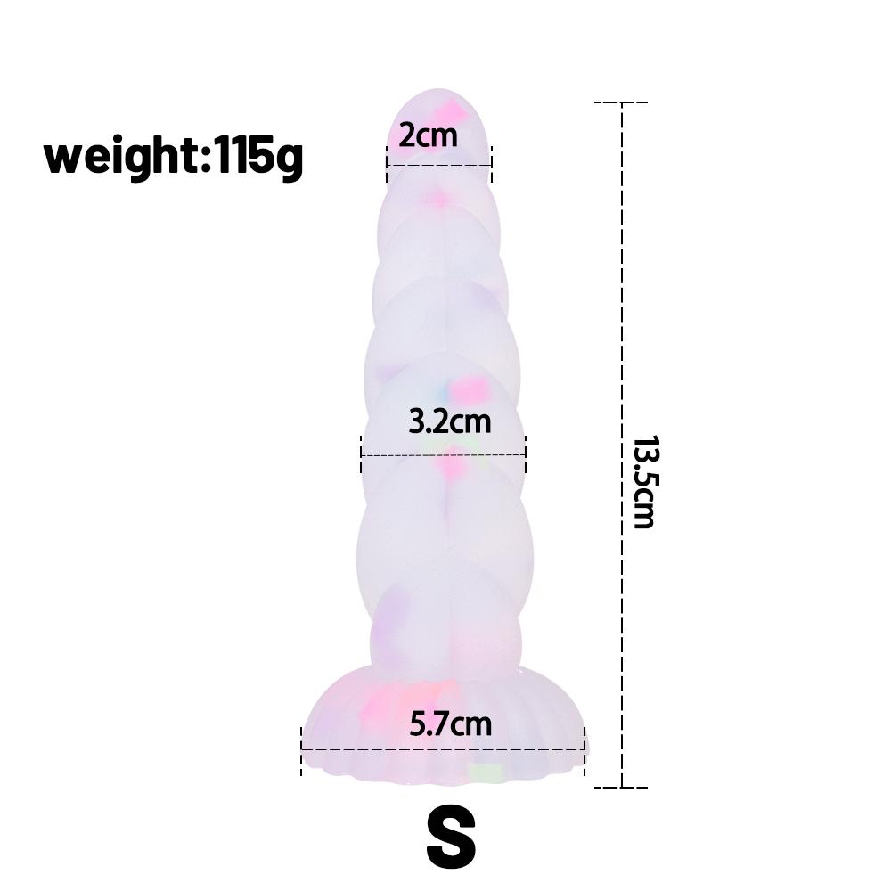 Realistic Penis Dildo Luminous Anal Butt Plug Strong Suction Cup Release Hands Female Masturbation Sex Toy G-spot Stimulation