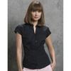 Kustom Kit Ladies Continental Blouse Mandarin Collar Cap Sleeve