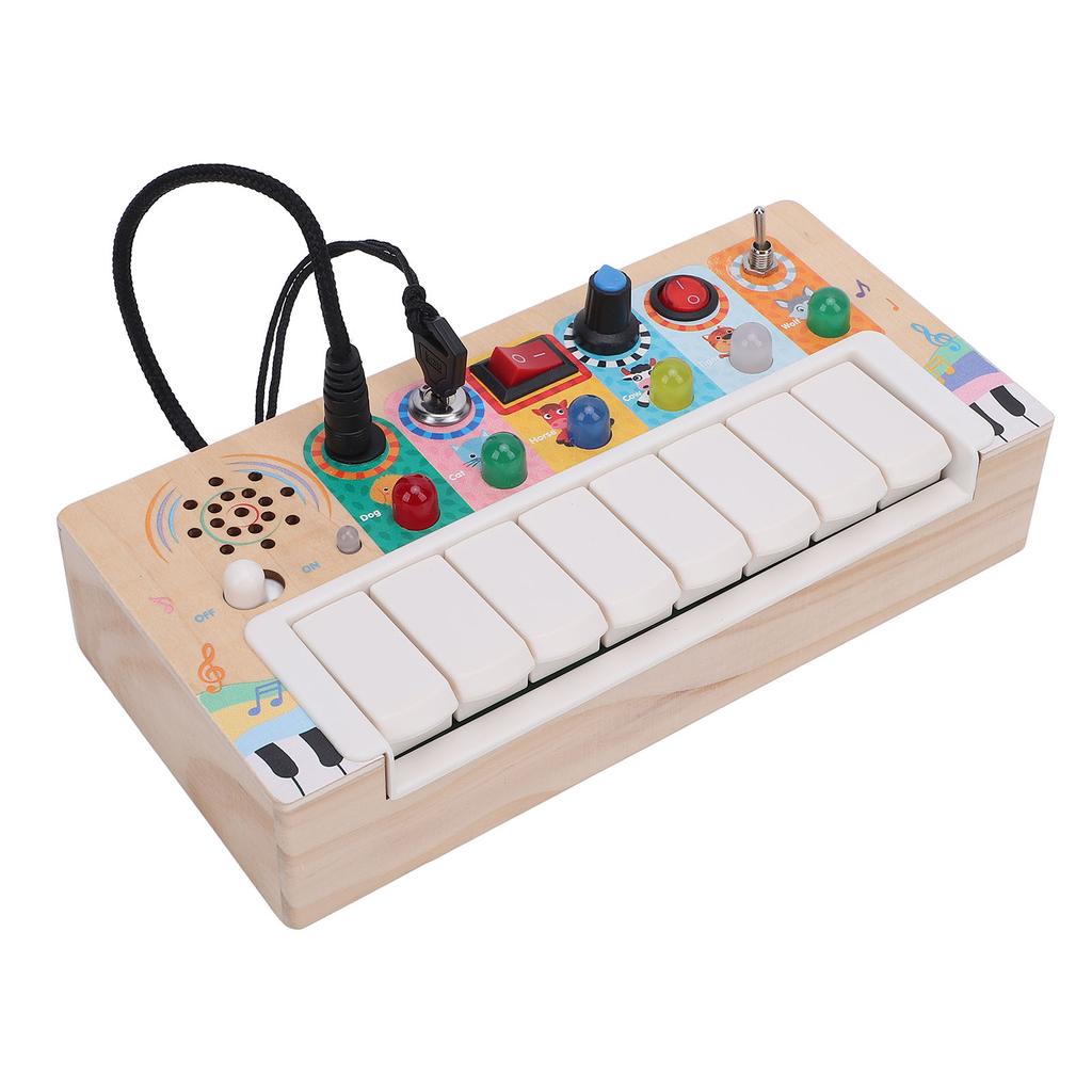 Электронная доска-игрушка для малышей Многофункциональная деревянная доска для практики игры на пианино для раннего развития Да