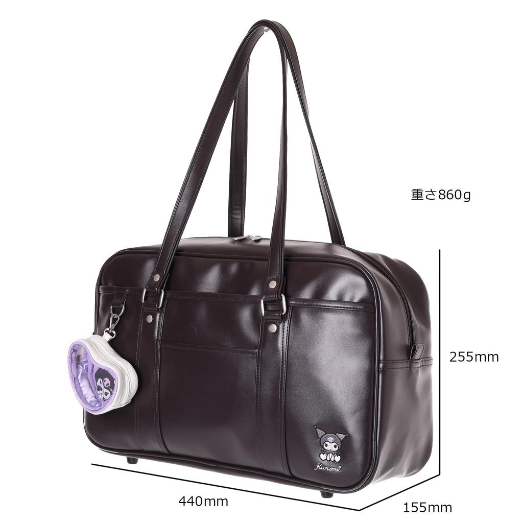 Школьная сумка-бостон Sanrio из синтетической кожи с карманом в форме сердца (Хроми-коричневый)