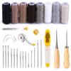 Basic Leather Sewing Tool Leather Working Tool with Sewing Needle Waxed Thread Stitching Awls Leather Repair Set