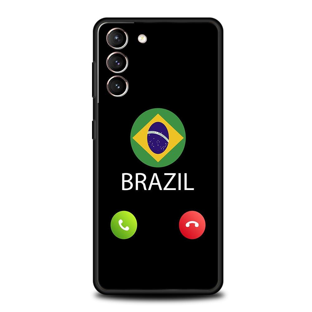 Чехол для телефона с футбольным флагом Бразилии для Samsung Galaxy S23 S22 S21 S20 FE Ultra 5G S10 S10E S9 S8 Plus 10 20, мягкий чехол