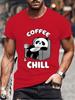 Coffee Chill Panda Enjoying Time T Shirts Men Women Short Sleeve Oversize T Shirt Loose Summer Tee Clothes Casual Fashion Tops