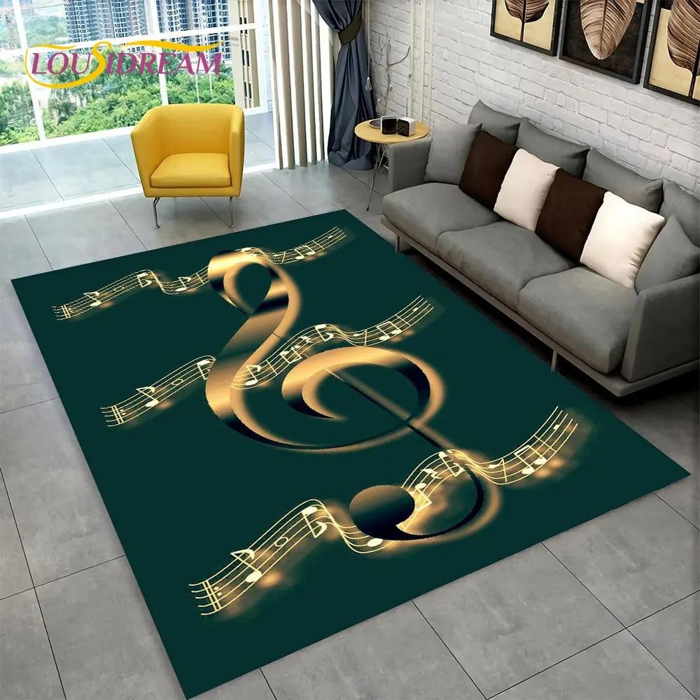 3D-музыка, музыкальная нота, фортепианное искусство, большой ковер, ковер для гостиной, спальни, дивана, коврик для двери, детский нескользящий напольный коврик