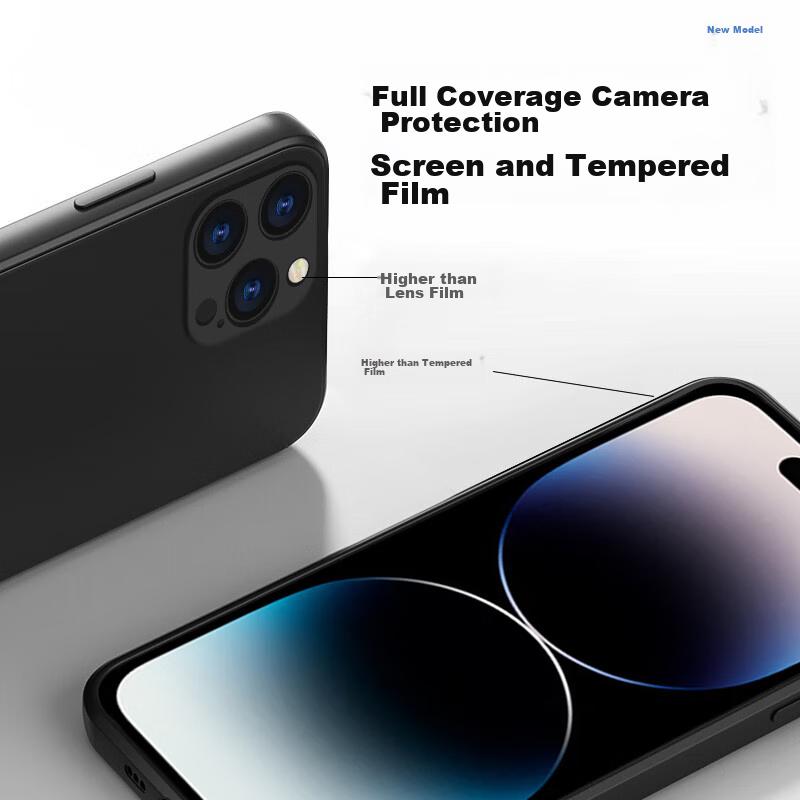 KEKLLE IPhone 14 Pro Case, Full Protection Shockproof Silicone Soft Midnight BlackUpgraded Liquid Silicone