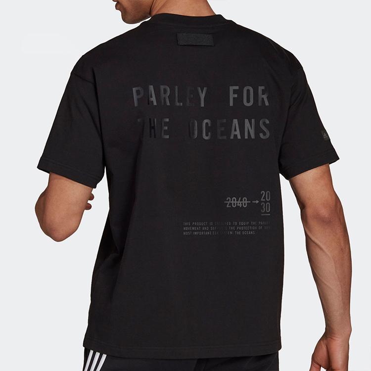 Adidas T Shirts Men's Black Crew Neck Moderate Straight Fit HB1554